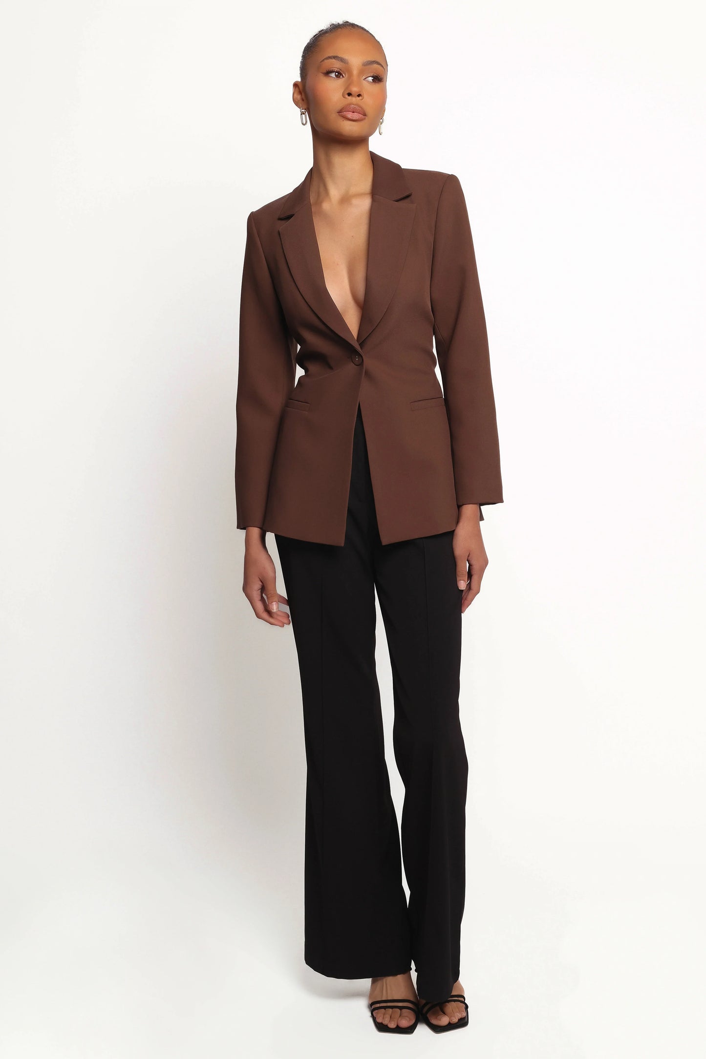 Eliana Waist Tie Blazer Espresso
