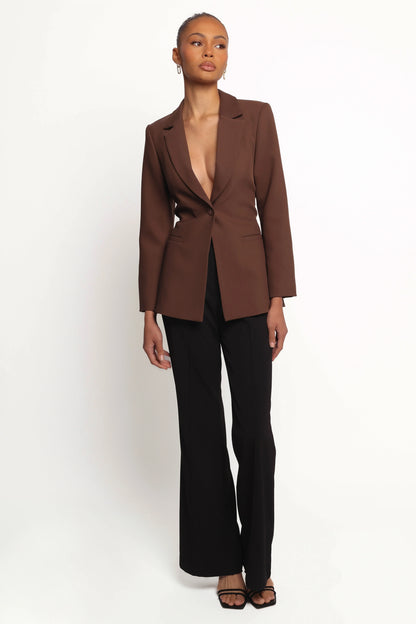 Eliana Waist Tie Blazer Espresso