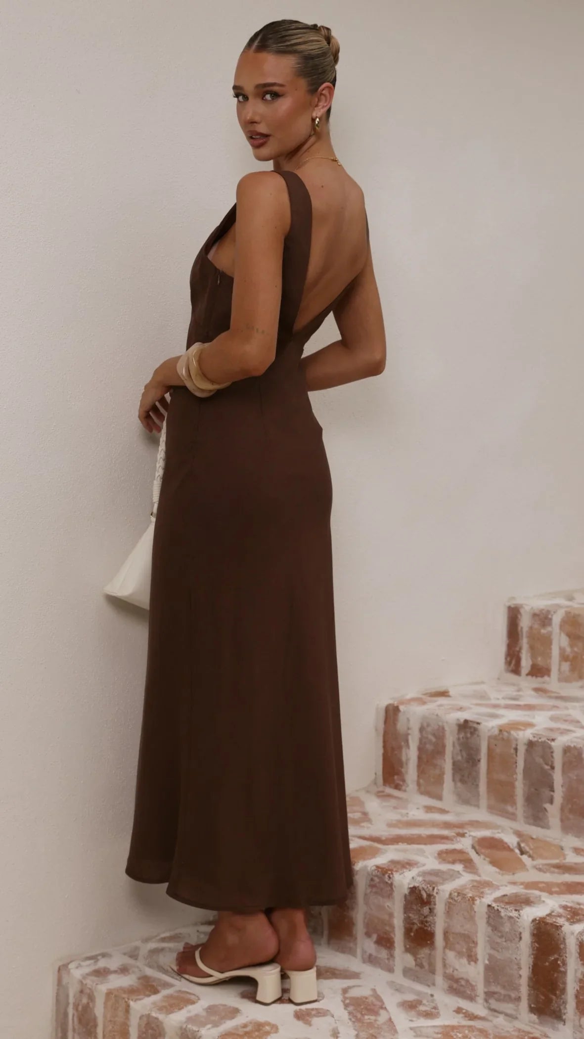 Sammie Linen Maxi Dress Chocolate