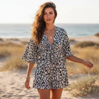 V Neck Wide Leg Romper