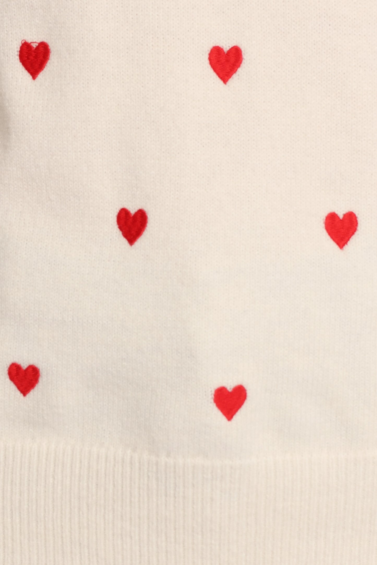 Xadie All Over Mini Heart Sweater Cream Red
