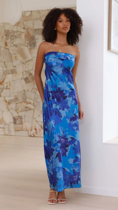 Miya Maxi Dress Blue Floral