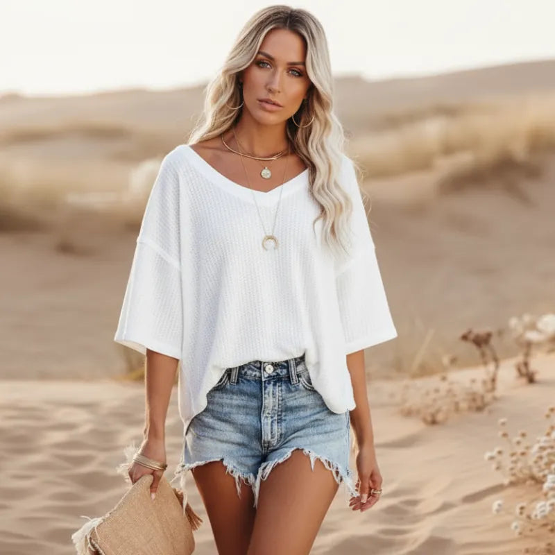 Oversized Casual V Neck Shirt