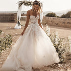 Boho Lace Off the Shoulder Wedding Dress