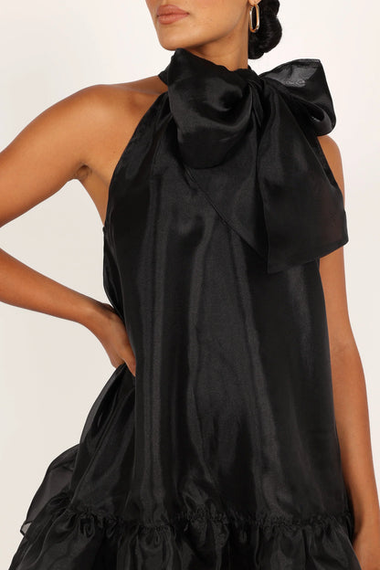 Sophia Bow Mini Dress Black