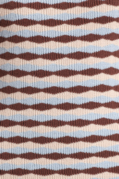Elfrida Knit Mini Dress Blue Brown