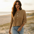 Boho Cable Knit Pullover Sweater