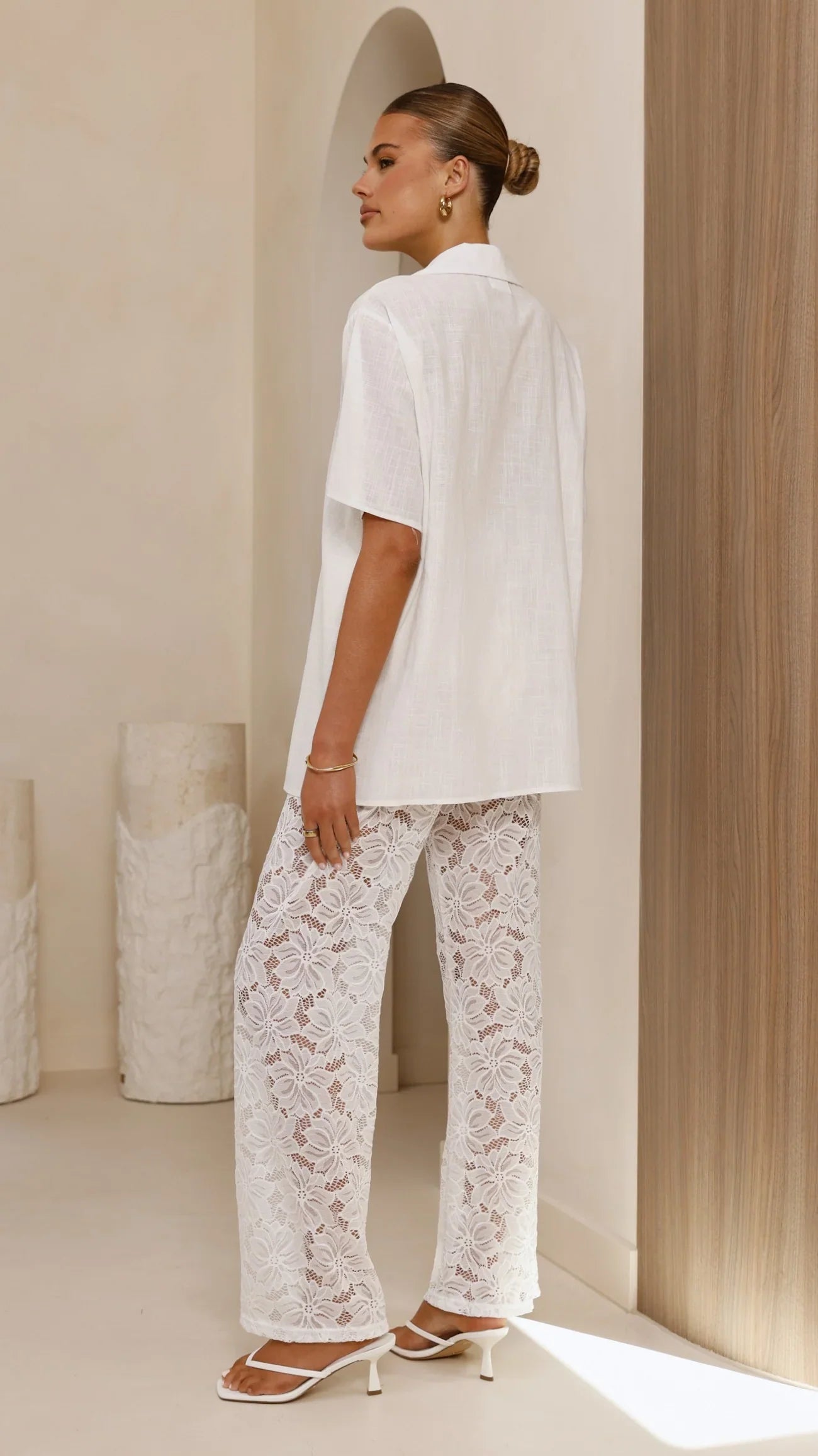Azura Shirt And Pants Set White