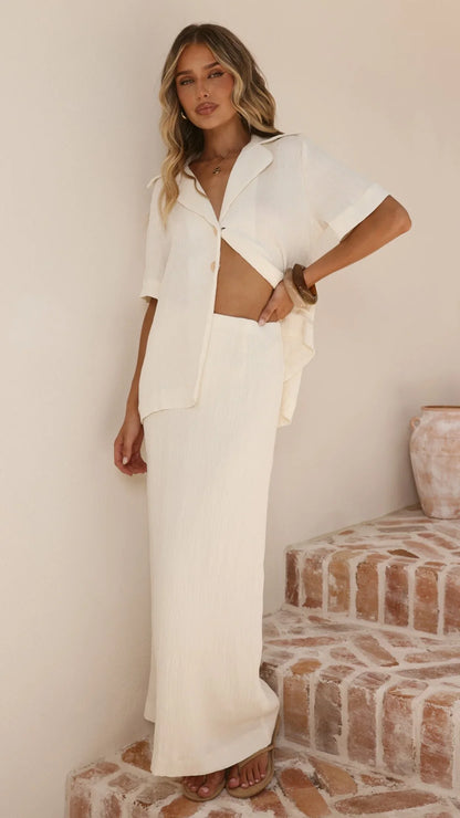 Razi Button Up Shirt Ivory