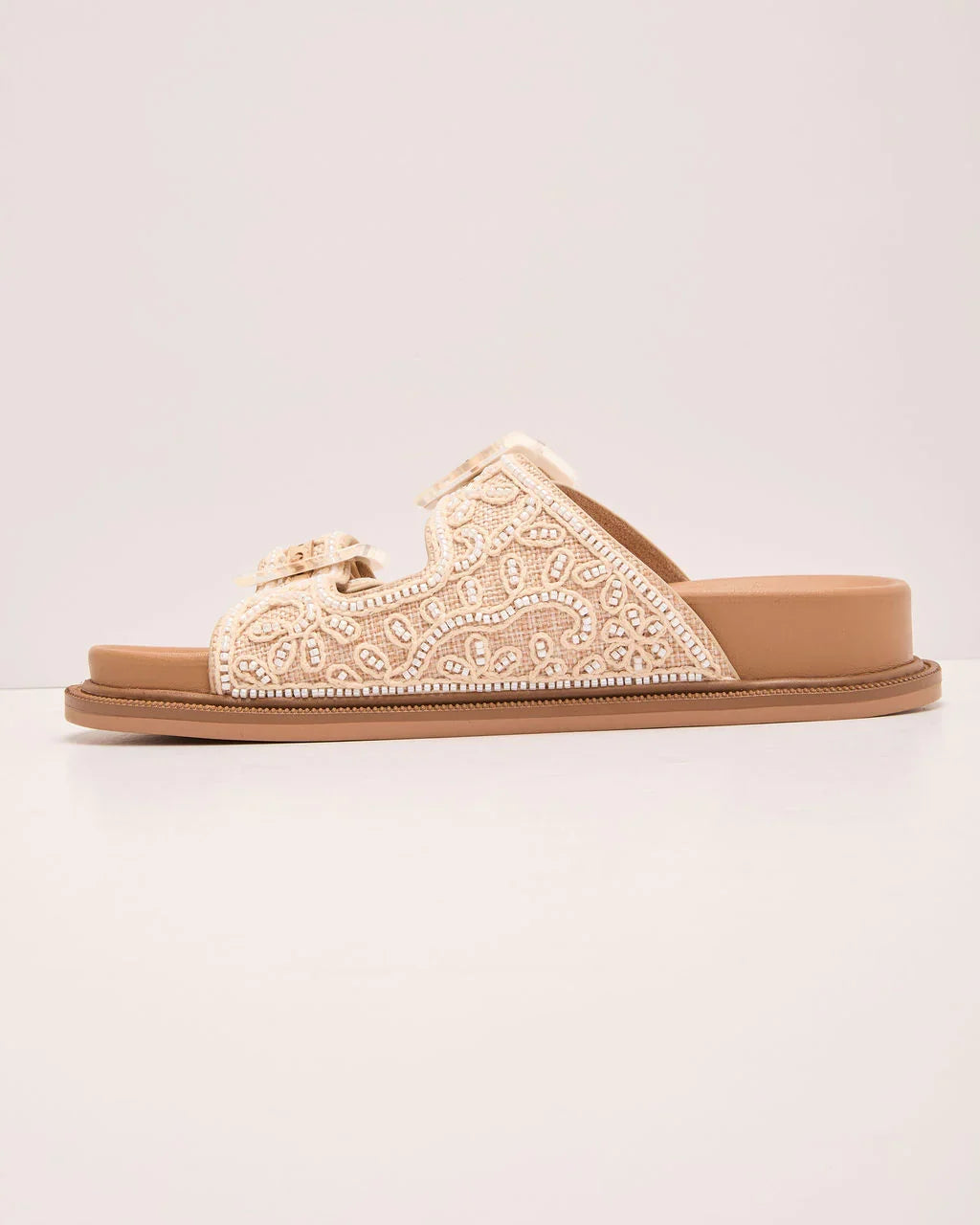Seaside Solace Embroidered Bead Sandals