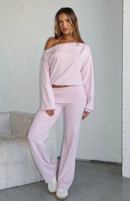 Cant Find The Words Knit Pants Pink