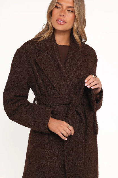 Goodie Shearling Coat Chocolate