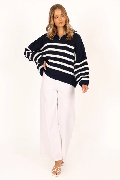 Miranda Knit Sweater Navy