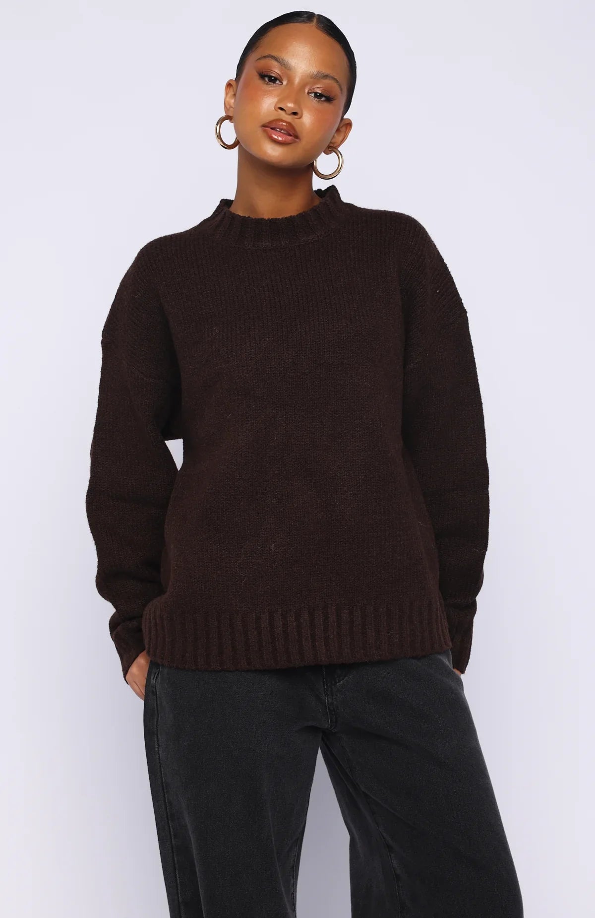 Apres Ski With Me Knit Sweater Chocolate