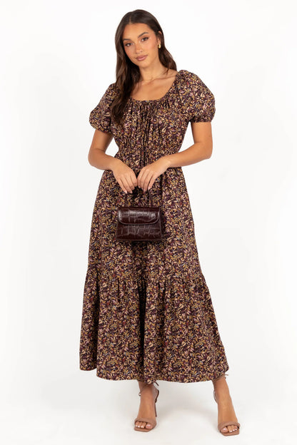 Juliana Maxi Dress Plum Floral