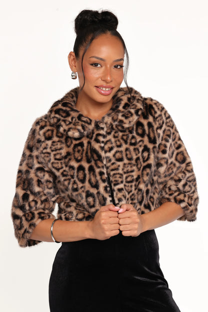 Florian Cropped Jacket Leopard