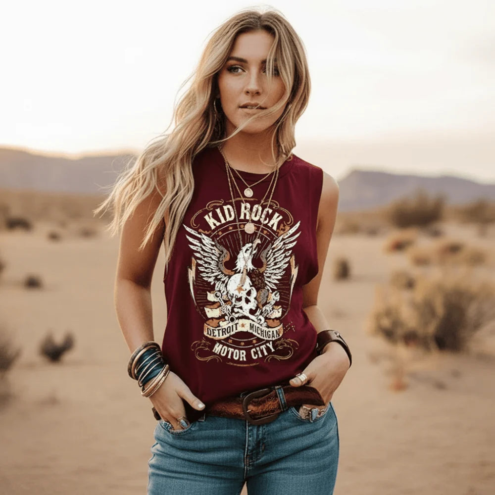 Vintage Retro Rock n Roll Graphic Tank Top