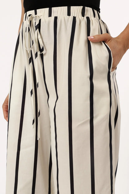 Silvia Pant Cream Stripe