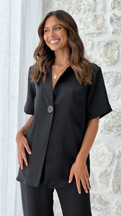 Imogen Button Shirt Black