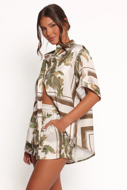 Lara Shirt Olive Print