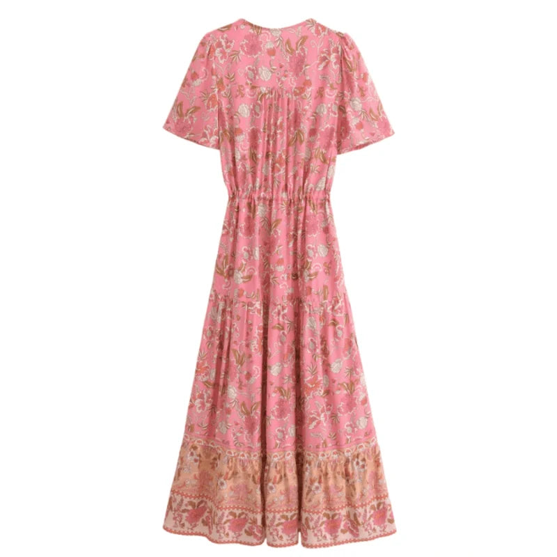Bohemian Floral Print Long Dress