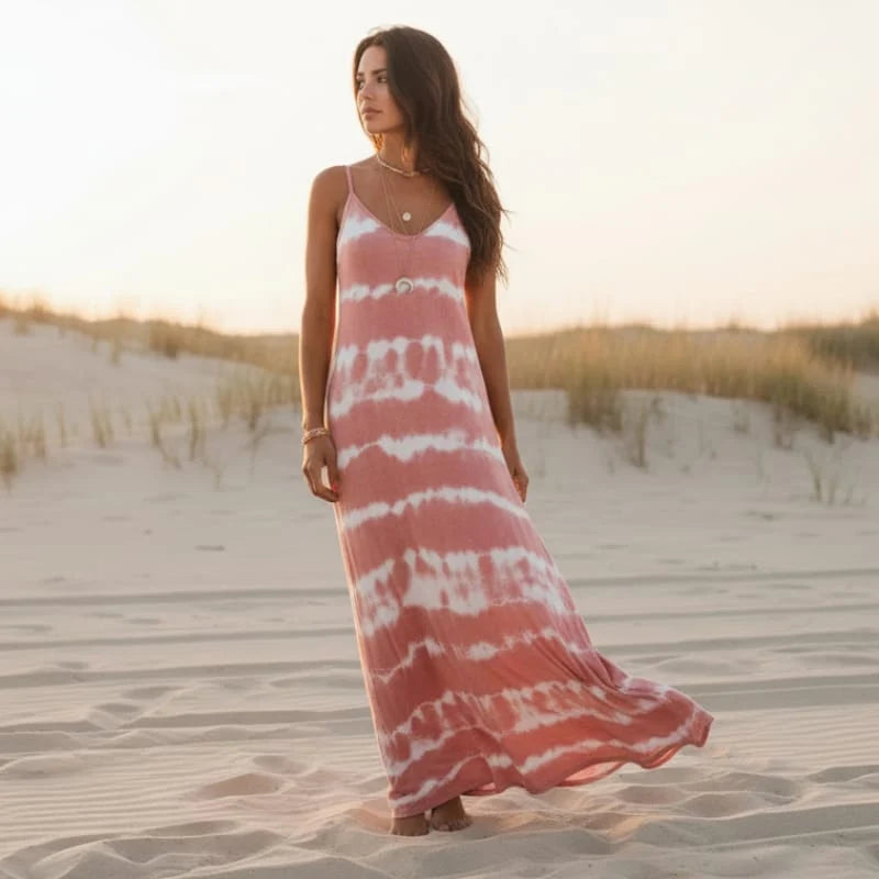 Casual Striped Sleeveless Maxi Dress
