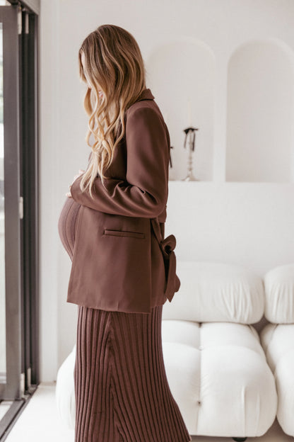 Eliana Waist Tie Blazer Espresso