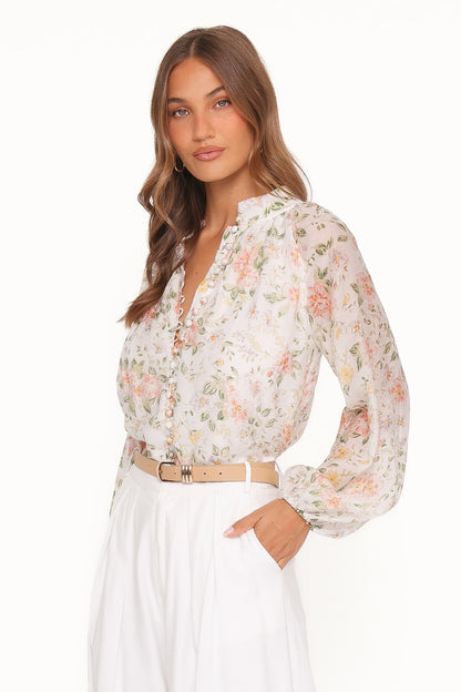 Marni Top White Multi Floral