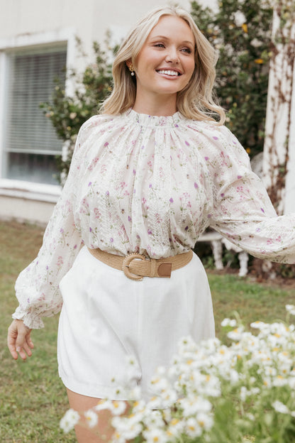 Annie Long Sleeve Top Pink Floral