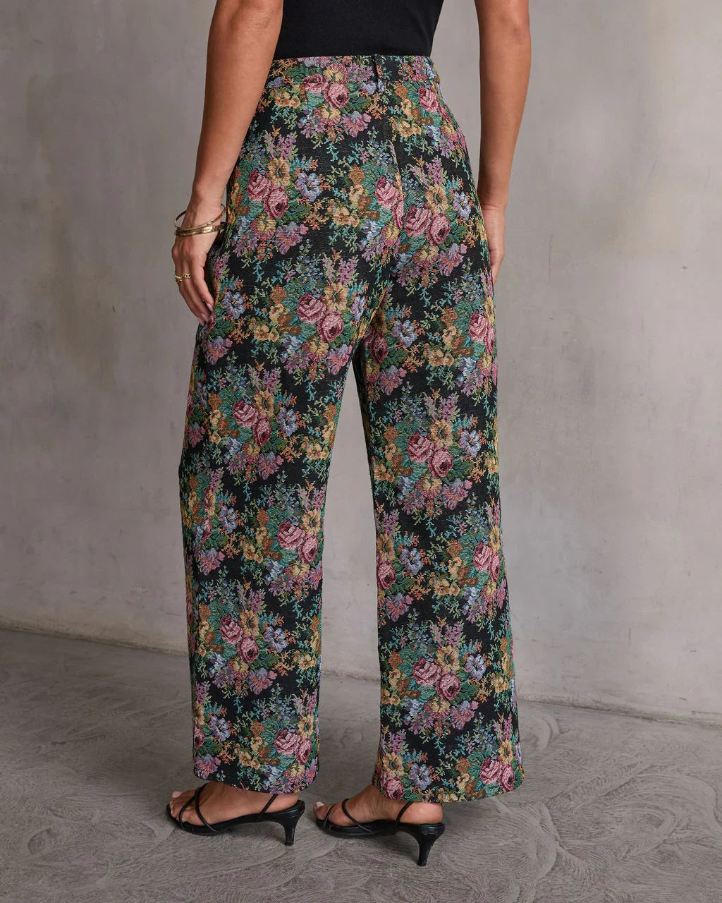 Moment In Time Floral Tapestry High Rise Pants