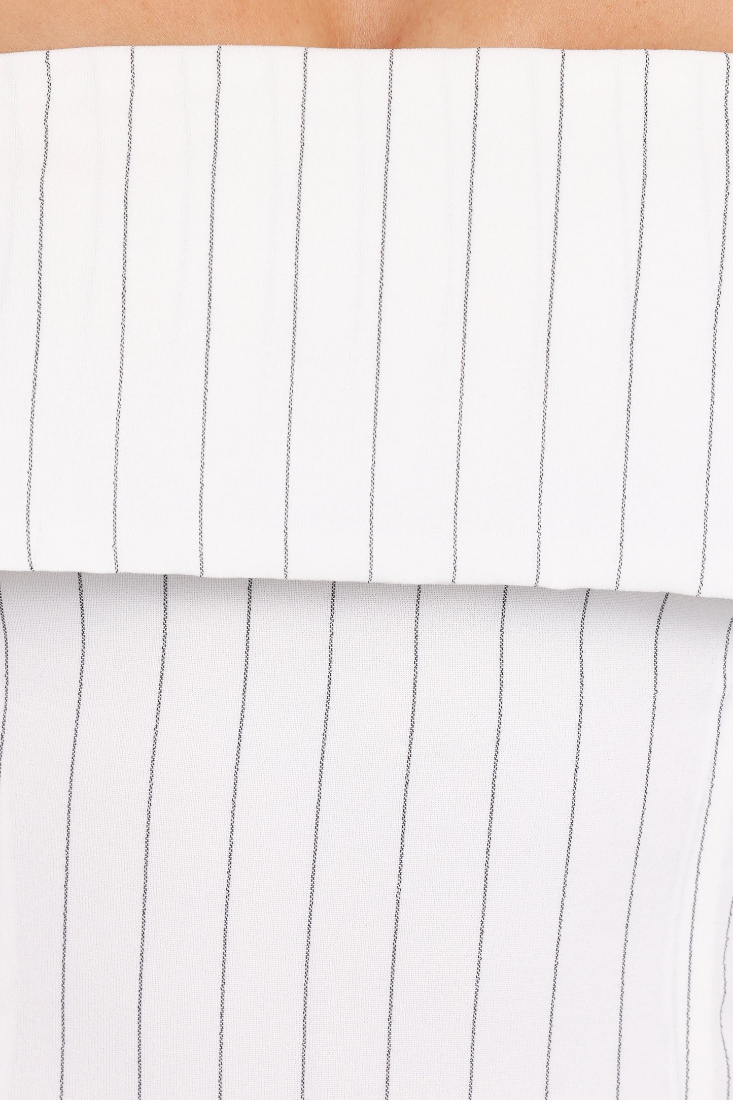 Blakely Strapless Top White Pinstripe
