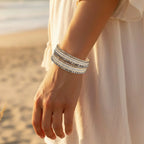 Leather Rhinestone Bracelet