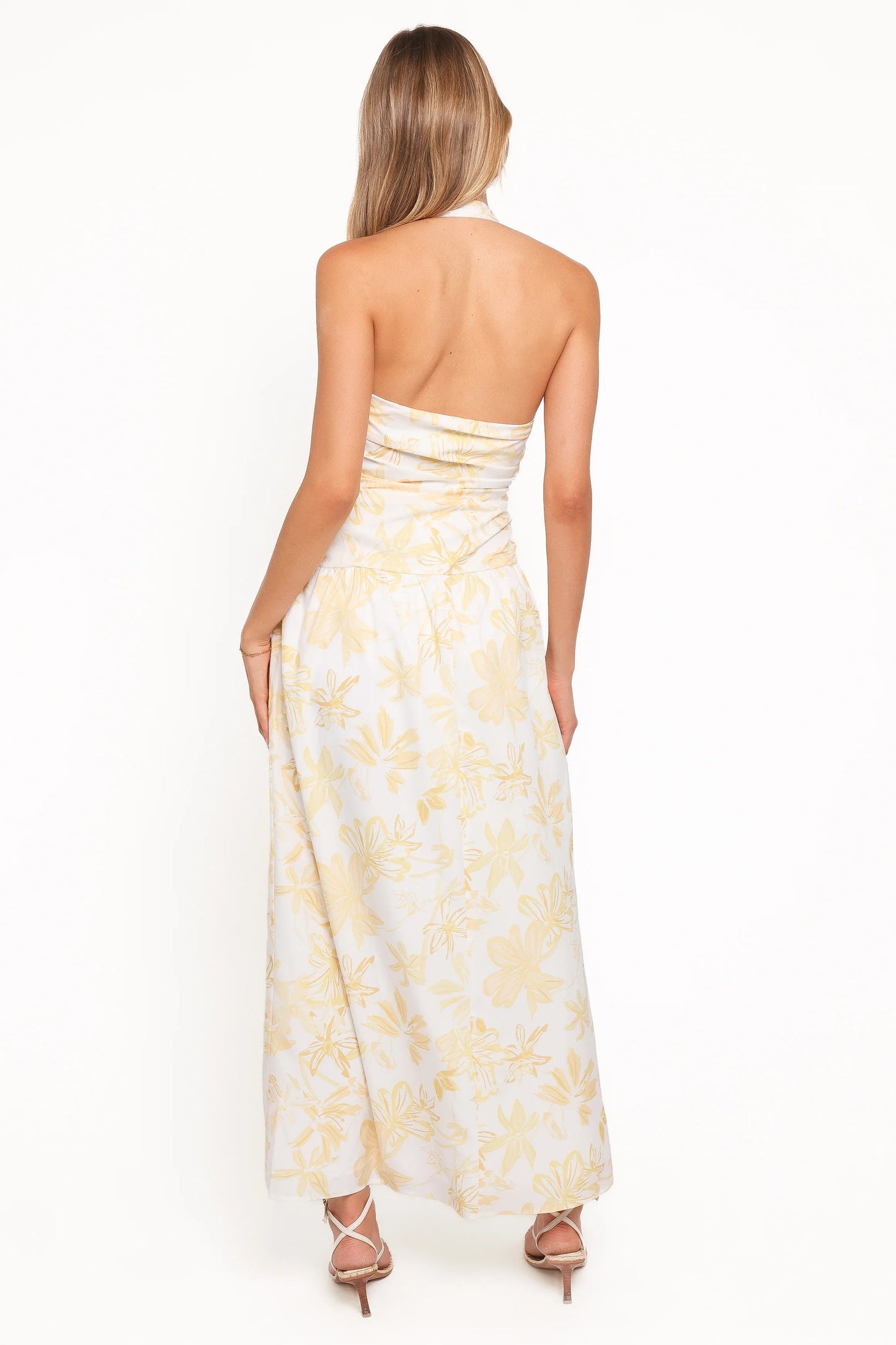 Jemma Halter Maxi Dress Yellow Floral