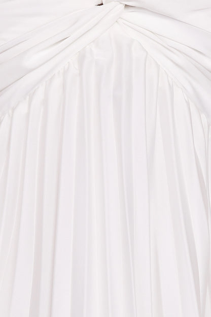 Nova Flutter Sleeve Midi Dress White