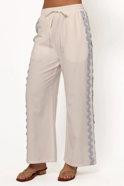 Jasinta Pants Cream Blue