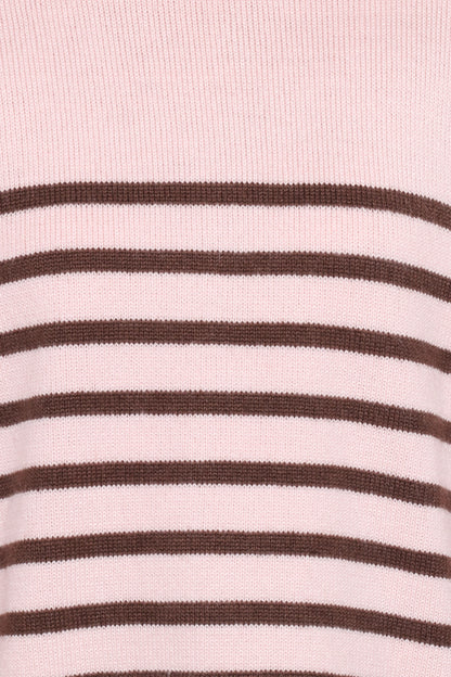 Eleanora Striped Knit Pullover Sweater Pink
