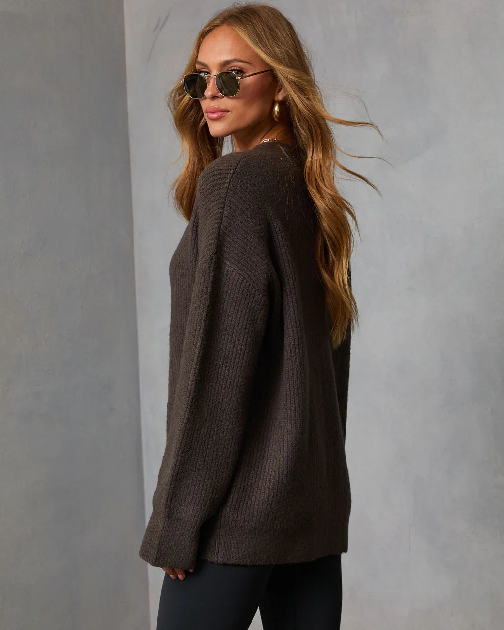 Warm Latte Oversized Cardigan