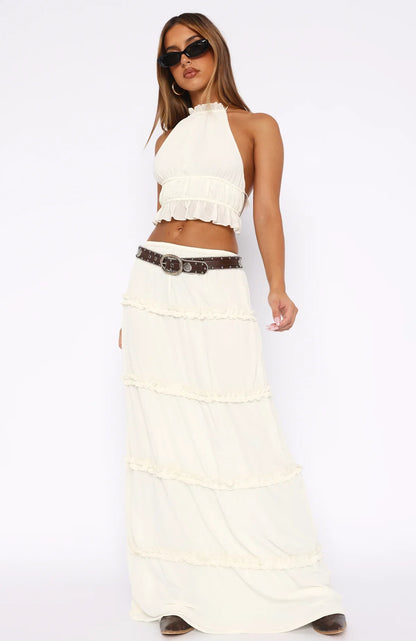 No Contact Maxi Skirt Off White