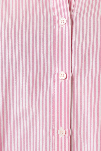 Murphy Button Up Long Sleeve Top Pink Stripe