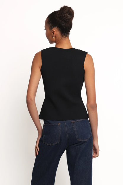 Everlee Knit Vest Top Black