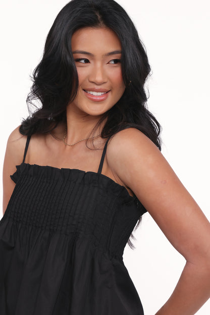 Carson Pleated Top Black