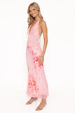 Gwyneth Halterneck Maxi Dress Pink Floral