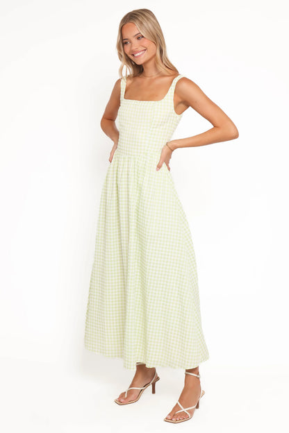 Amberlyn Maxi Dress Green Gingham