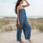 Boho Oversized Wide Leg Denim Jumpsuit