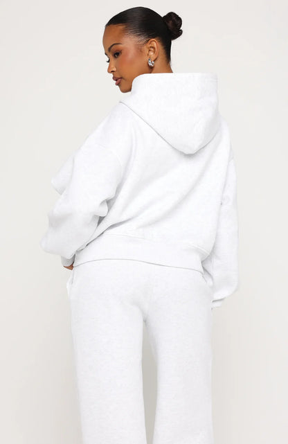 Test Drive Boxy Zip Front Hoodie Grey Marle
