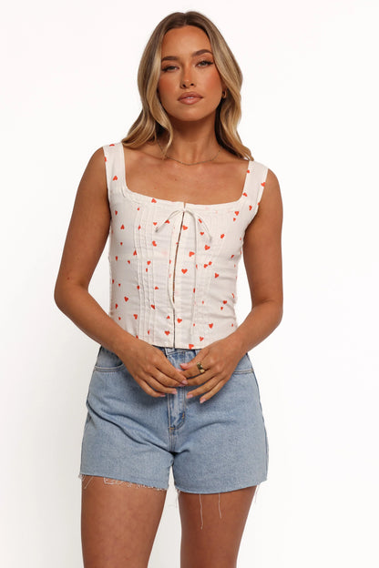 Alice Corset Top Ditsy Heart