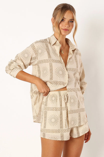 Penny Short Set Beige Print