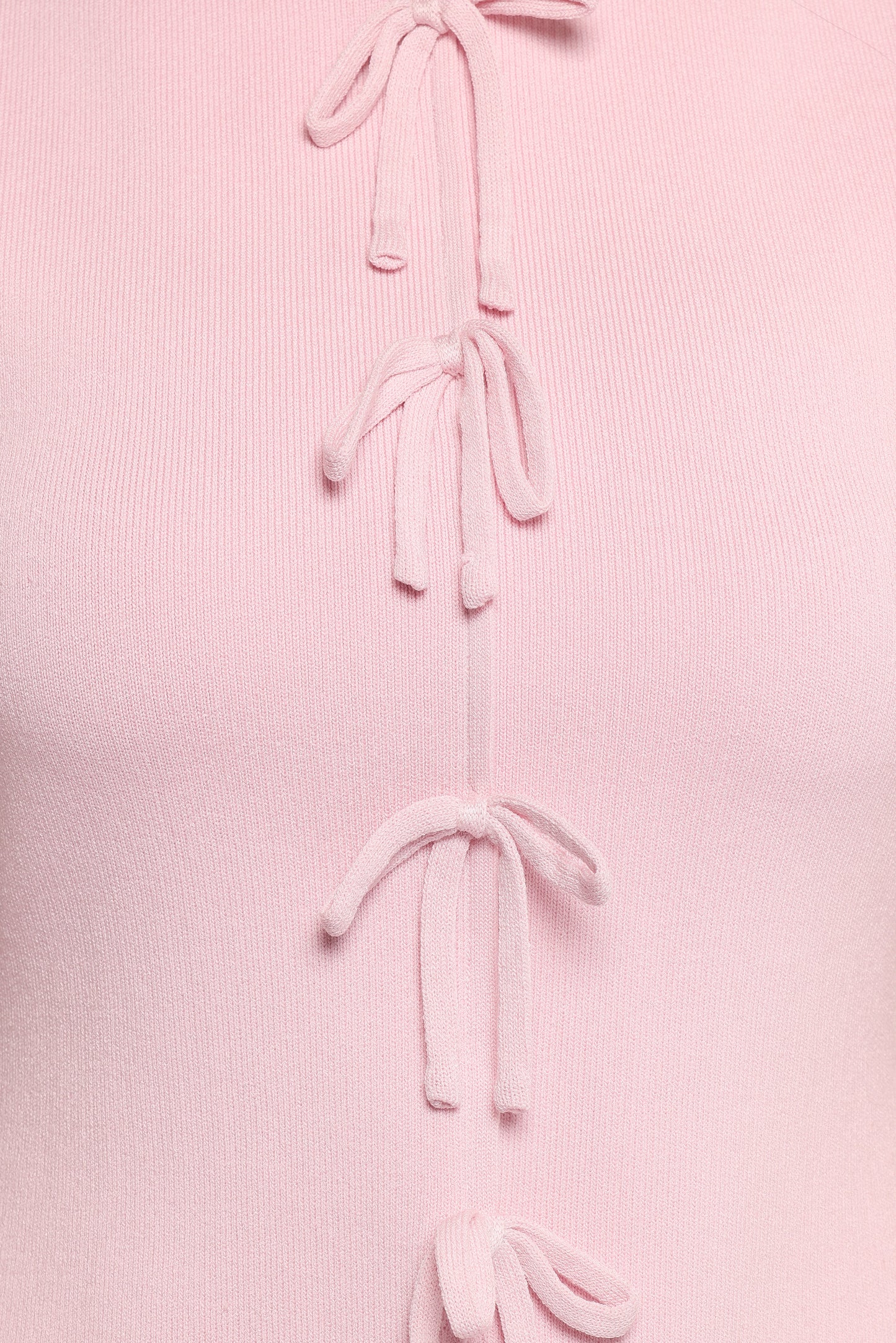 Milani Bow Knitted Top Light Pink