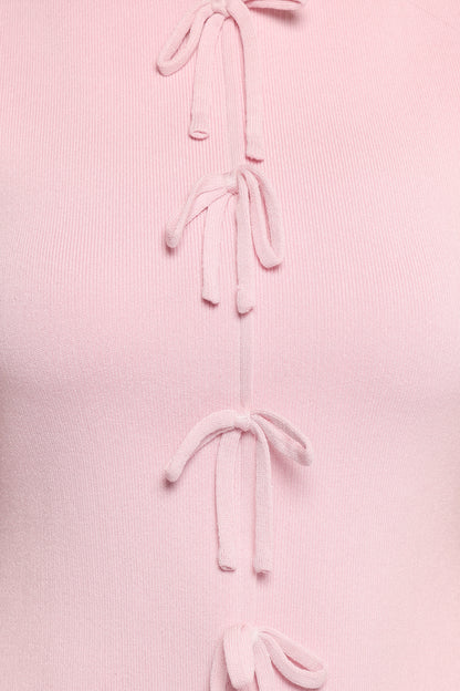 Milani Bow Knitted Top Light Pink