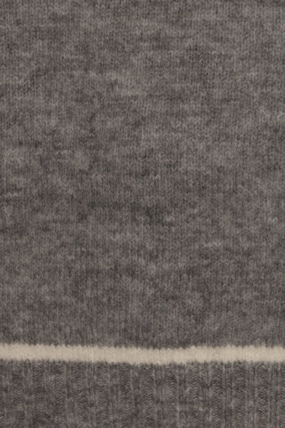 Rylee Contrast Hem Knit Sweater Grey